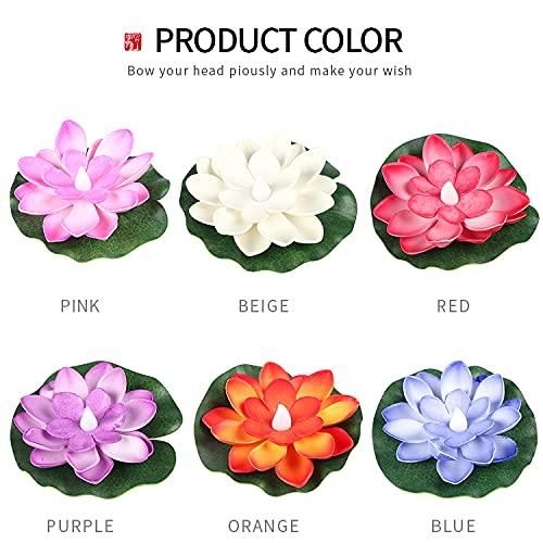 LED Lotus Floating Tea Light Flower | Water Sensor | Mix Color