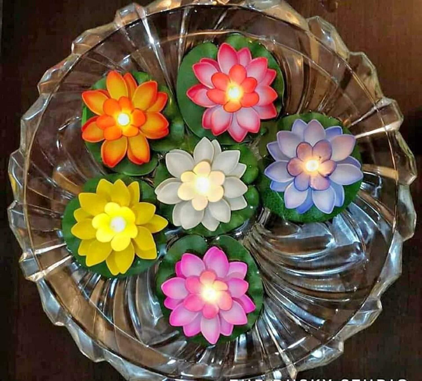 LED Lotus Floating Tea Light Flower | Water Sensor | Mix Color