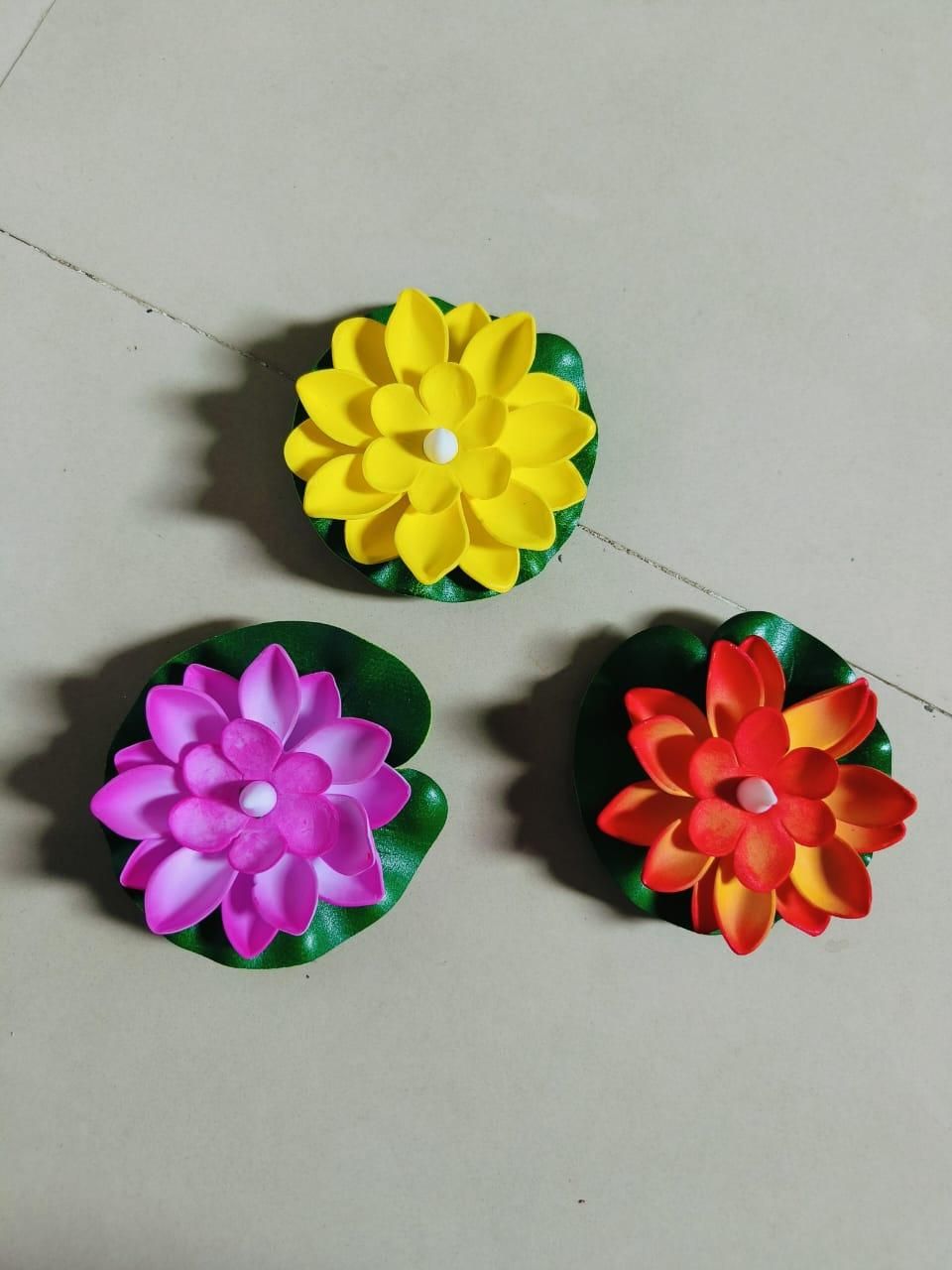 LED Lotus Floating Tea Light Flower | Water Sensor | Mix Color