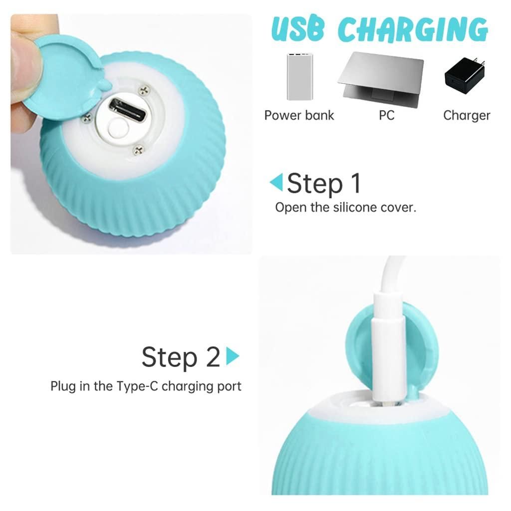 Rechargeable Rotating Cat Toy LED Ball