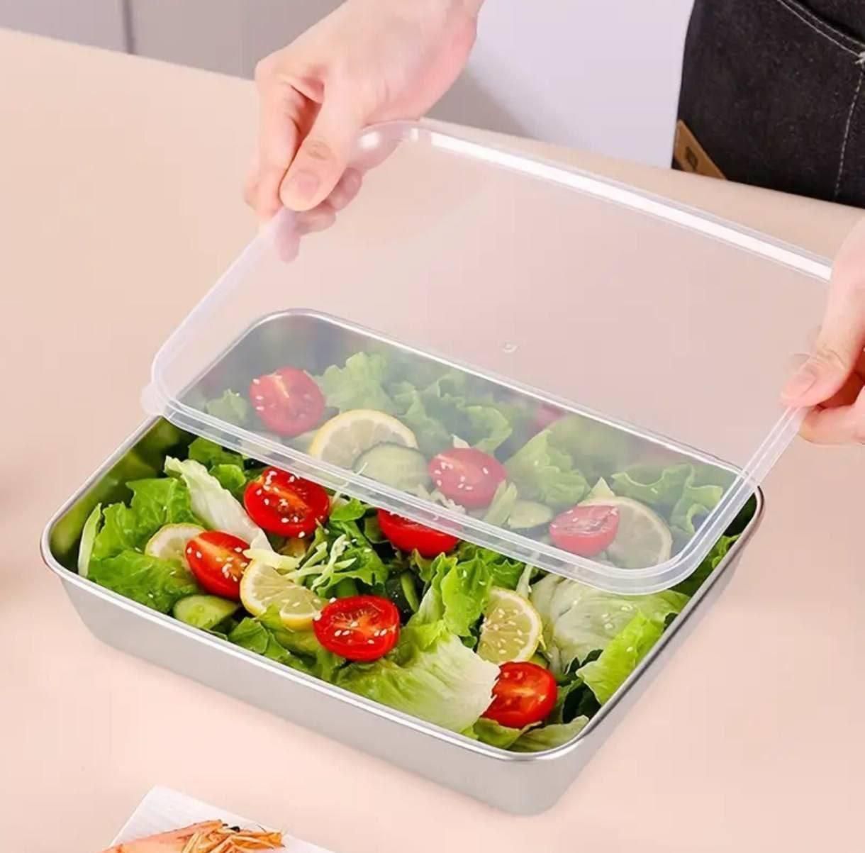 Versatile Non-Stick Baking Pan & Food Storage Box with Airtight Cover