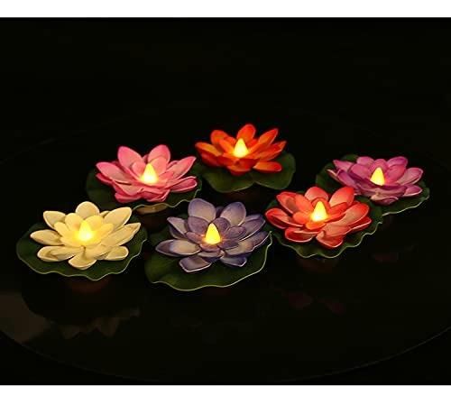 LED Lotus Floating Tea Light Flower | Water Sensor | Mix Color